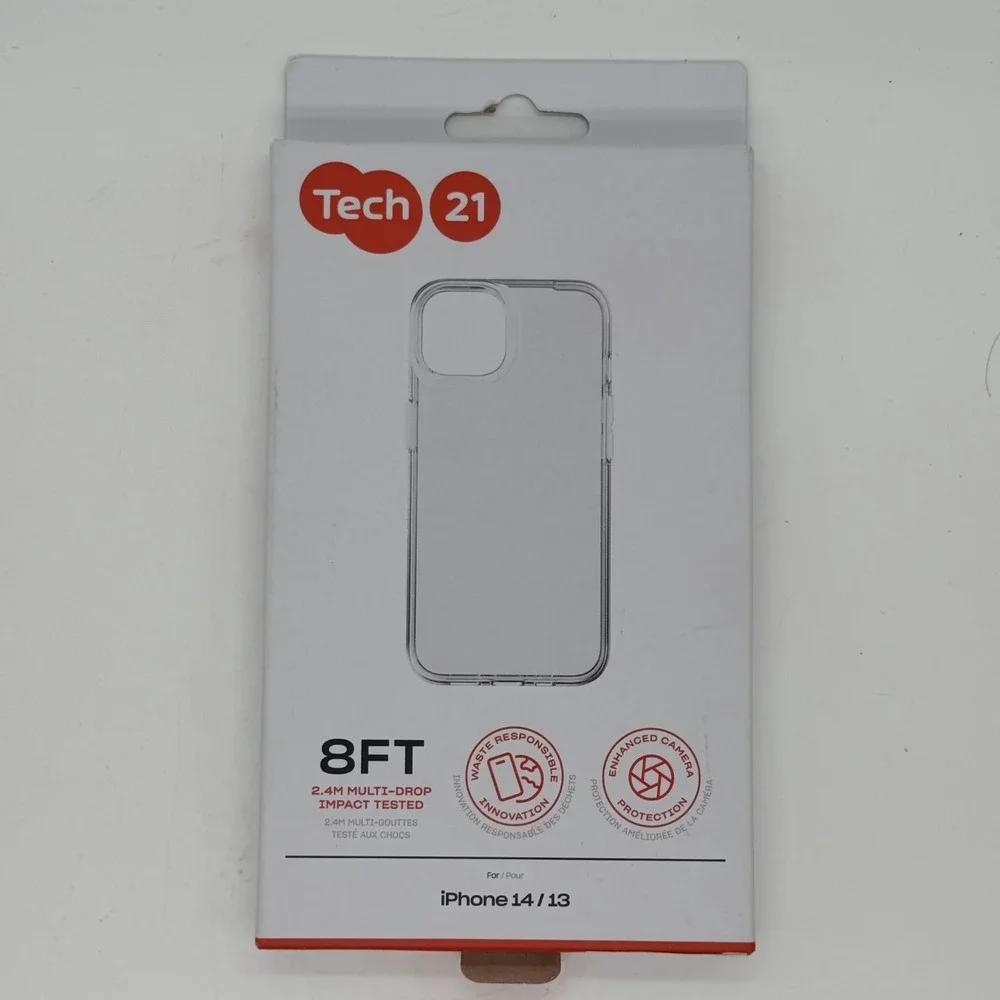 Tech21 Phone Case Clear 8' Drop Protection Lightweight For Apple iPhone 13 & 14